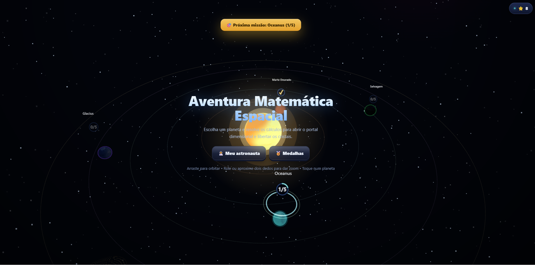 Aventura Matemática Espacial - Jogo educativo de matemática